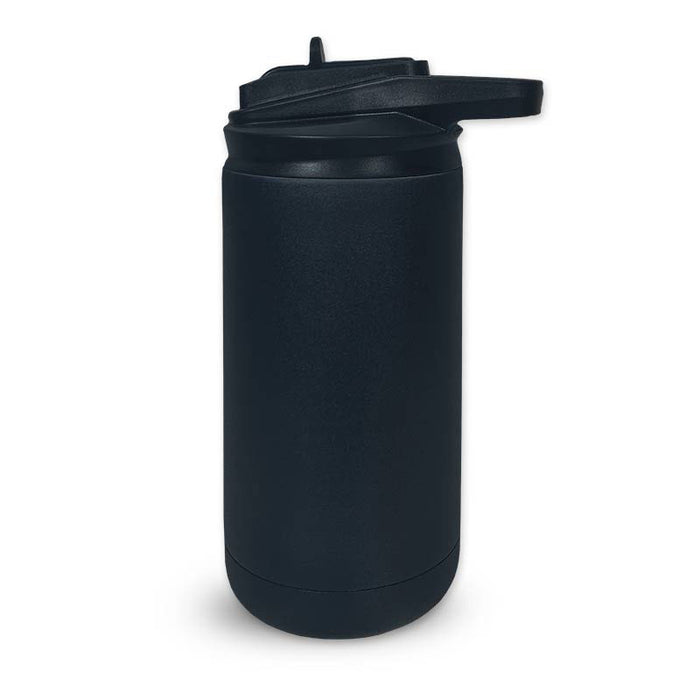 12 oz kids sport water bottle flip lid and straw - matte navy blue
