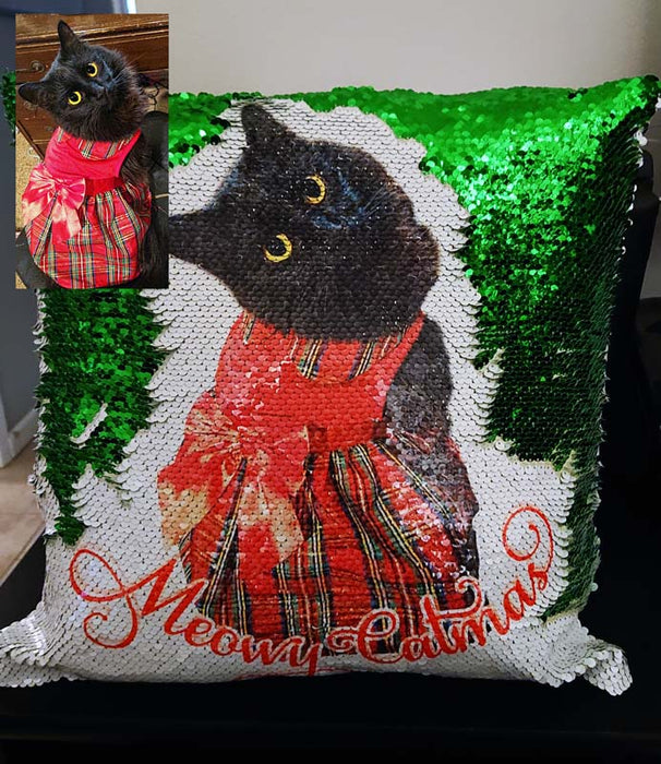 Flip Sequin Mermaid Pillow Cover Cases, for 16" Pillow Inserts, Sublimation Ready, Blank or Custom Printed with Your Design