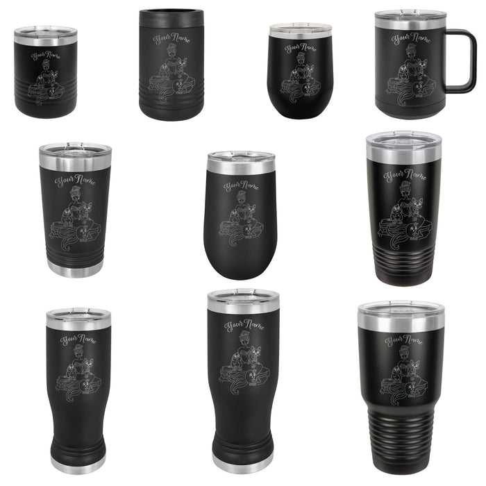 Mermaid Mom - Vaso de viaje con aislamiento de acero inoxidable grabado personalizado - MerMama, Purr-Maid, Fur-Maid - El mejor regalo para el día de la madre