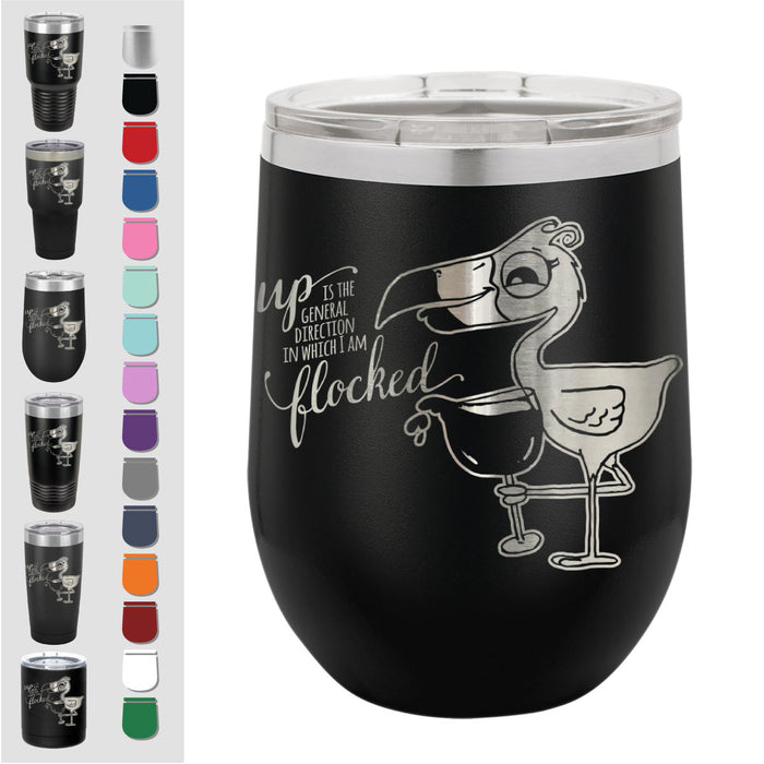 Vaso de acero inoxidable con aislamiento de flamencos para vino/café/bebidas