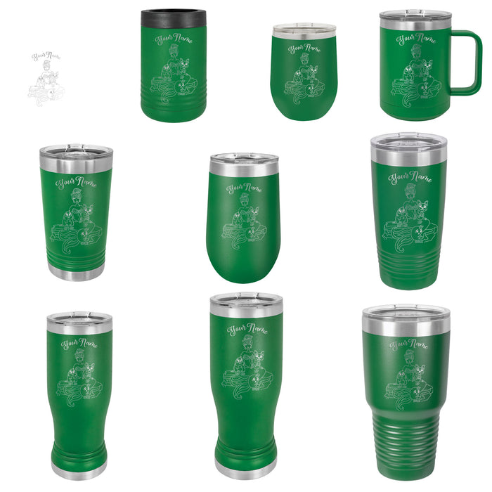 Mermaid Mom - Vaso de viaje con aislamiento de acero inoxidable grabado personalizado - MerMama, Purr-Maid, Fur-Maid - El mejor regalo para el día de la madre