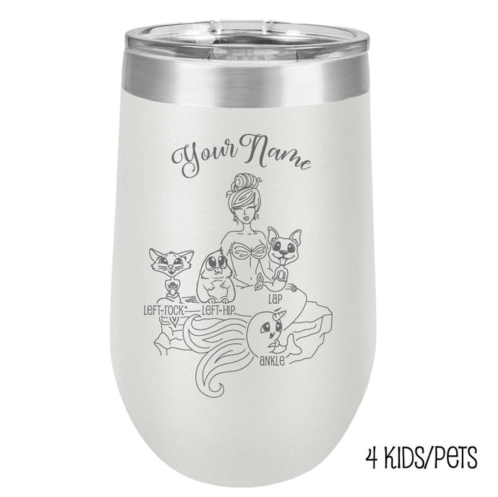 Mermaid Mom - Vaso de viaje con aislamiento de acero inoxidable grabado personalizado - MerMama, Purr-Maid, Fur-Maid - El mejor regalo para el día de la madre