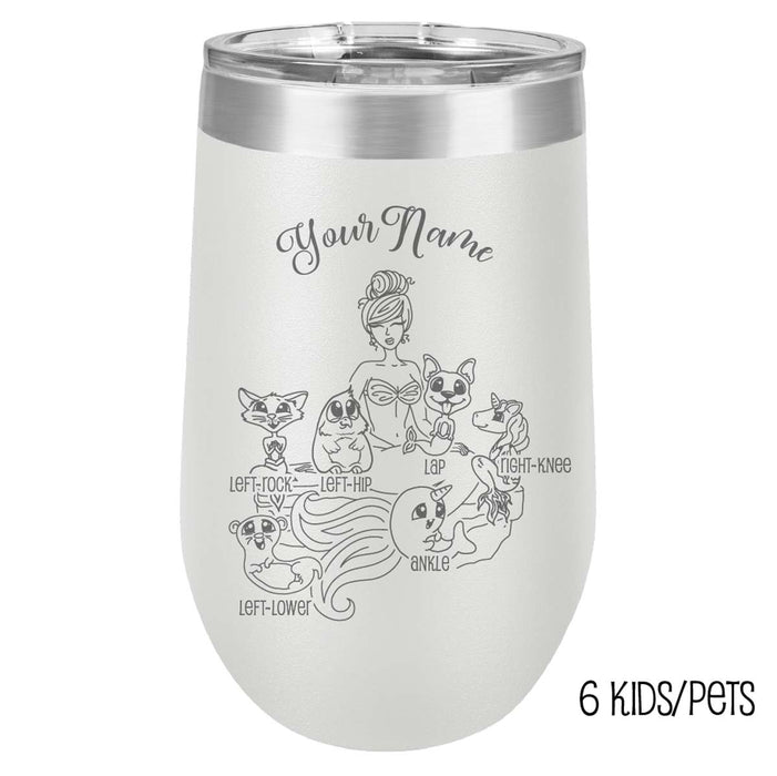 Mermaid Mom - Vaso de viaje con aislamiento de acero inoxidable grabado personalizado - MerMama, Purr-Maid, Fur-Maid - El mejor regalo para el día de la madre