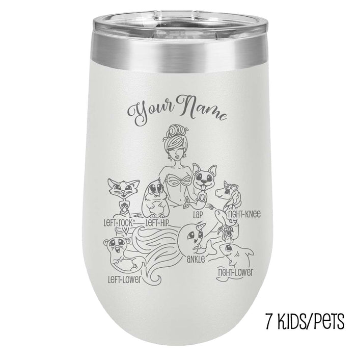 Mermaid Mom - Vaso de viaje con aislamiento de acero inoxidable grabado personalizado - MerMama, Purr-Maid, Fur-Maid - El mejor regalo para el día de la madre