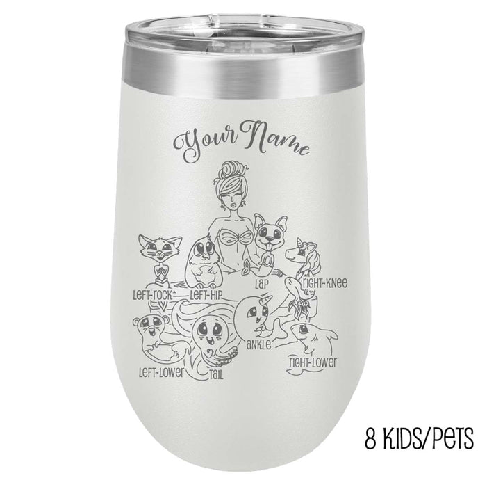 Mermaid Mom - Vaso de viaje con aislamiento de acero inoxidable grabado personalizado - MerMama, Purr-Maid, Fur-Maid - El mejor regalo para el día de la madre