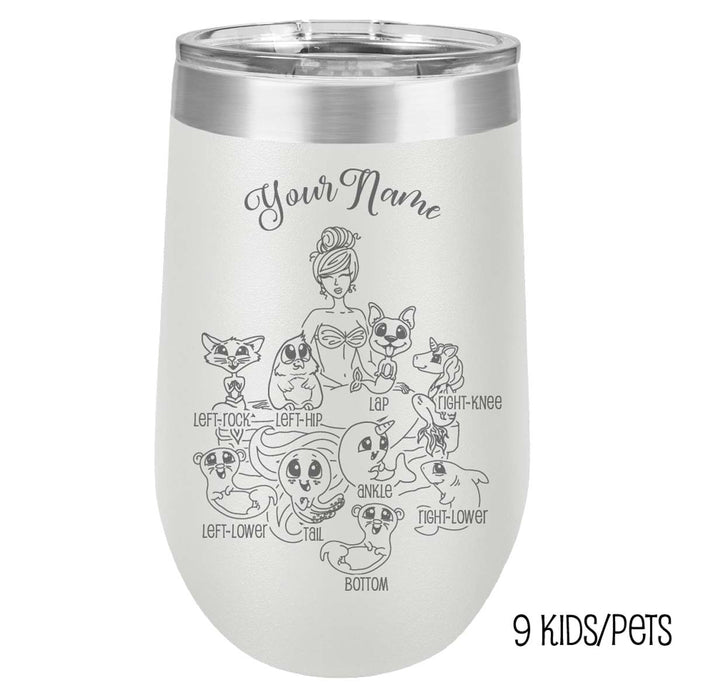 Mermaid Mom - Vaso de viaje con aislamiento de acero inoxidable grabado personalizado - MerMama, Purr-Maid, Fur-Maid - El mejor regalo para el día de la madre