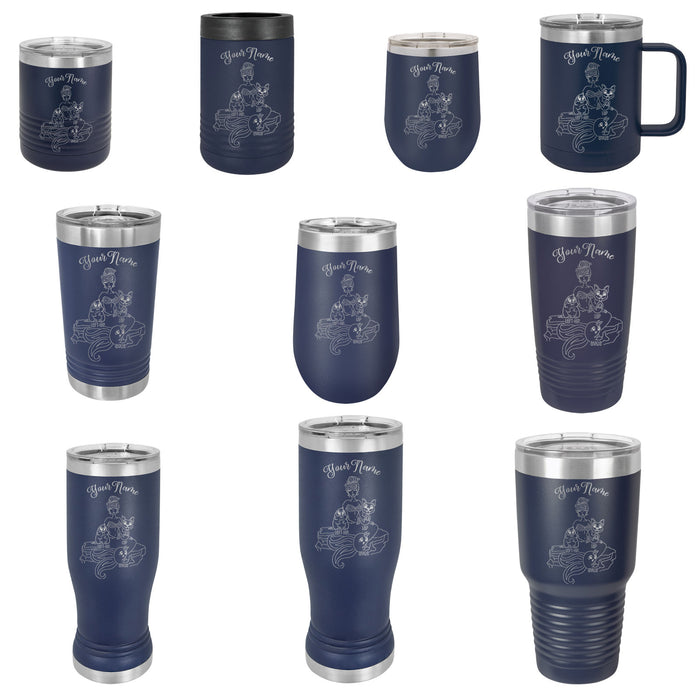 Mermaid Mom - Vaso de viaje con aislamiento de acero inoxidable grabado personalizado - MerMama, Purr-Maid, Fur-Maid - El mejor regalo para el día de la madre