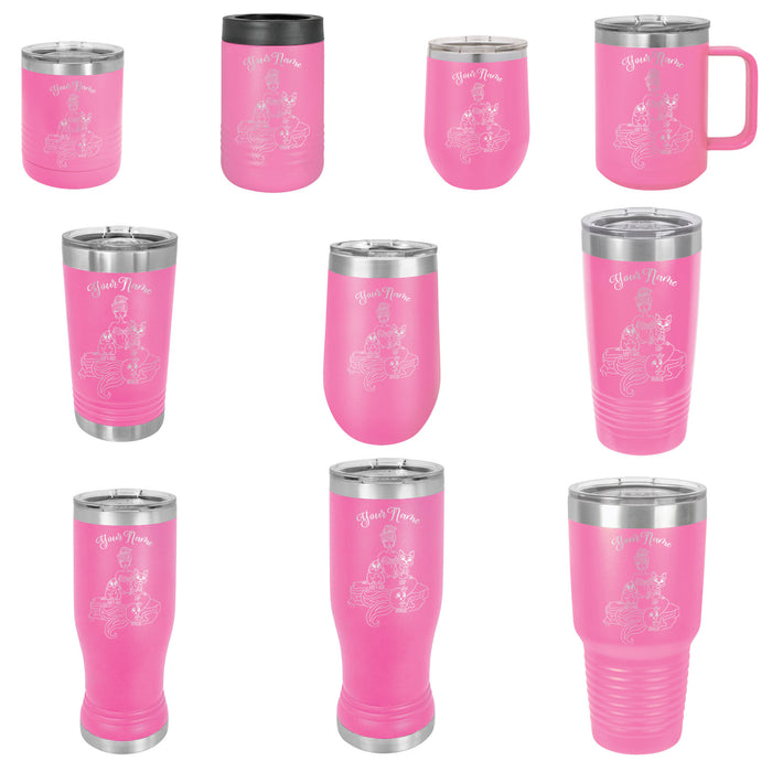 Mermaid Mom - Vaso de viaje con aislamiento de acero inoxidable grabado personalizado - MerMama, Purr-Maid, Fur-Maid - El mejor regalo para el día de la madre