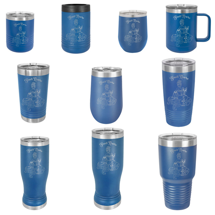 Mermaid Mom - Vaso de viaje con aislamiento de acero inoxidable grabado personalizado - MerMama, Purr-Maid, Fur-Maid - El mejor regalo para el día de la madre